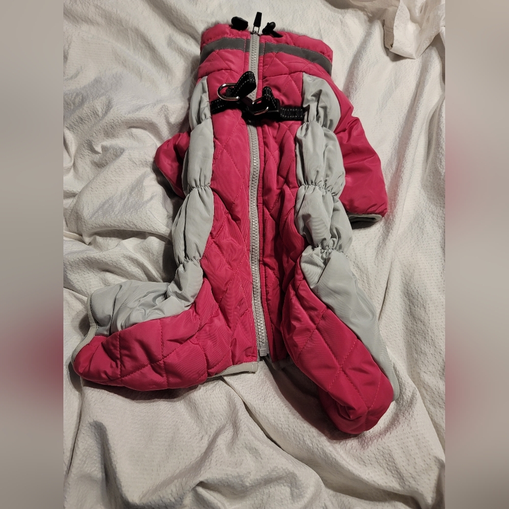 Nwot. Never Used.   Dog Parka Fuzzy Cozy Dog Jacket Pink Medium - Picture 2 of 15